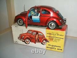 Tin Toy Car Volkswagen Bandai 4022 Japan Battery Openable Door Latta Epoca