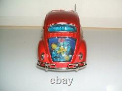 Tin Toy Car Volkswagen Bandai 4022 Japan Battery Openable Door Latta Epoca