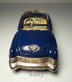 Tin Toy Japanese Ichiko 1955 Blue Cadillac Convertible Car Friction Japan