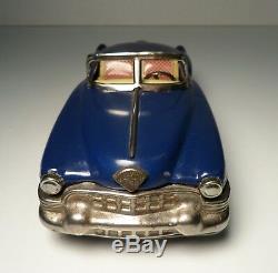 Tin Toy Japanese Ichiko 1955 Blue Cadillac Convertible Car Friction Japan