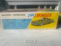 Tin Toy Mach 1 Ford Mustang The Swinger Race Car US Auto Club, 1960's