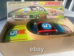 Tin Toy Mach 1 Ford Mustang The Swinger Race Car US Auto Club, 1960's