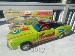 Tin Toy Mach 1 Ford Mustang The Swinger Race Car US Auto Club, 1960's