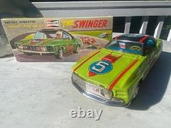 Tin Toy Mach 1 Ford Mustang The Swinger Race Car US Auto Club, 1960's