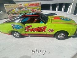 Tin Toy Mach 1 Ford Mustang The Swinger Race Car US Auto Club, 1960's