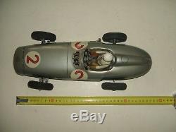 Tin Toy Race Car Mercedes Tippco West Germany 1954 Friction Giocattolo Latta