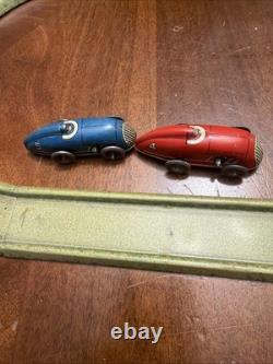 Tin Track With 2 Tin Wind Up Cars Please Read Description