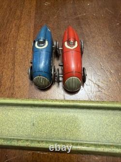 Tin Track With 2 Tin Wind Up Cars Please Read Description
