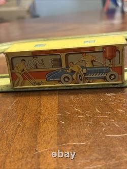 Tin Track With 2 Tin Wind Up Cars Please Read Description