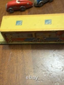 Tin Track With 2 Tin Wind Up Cars Please Read Description