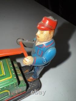 Tin Wind Up Tom & Dick Railroad Car In Original Box