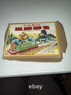Tin Wind Up Tom & Dick Railroad Car In Original Box