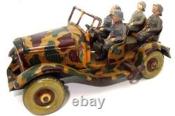 Tippco 1937 German Army Staff Car With Lineol Soldiers Wind-up Awesome