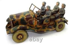 Tippco 1937 German Army Staff Car With Lineol Soldiers Wind-up Awesome