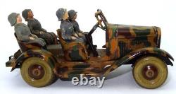 Tippco 1937 German Army Staff Car With Lineol Soldiers Wind-up Awesome