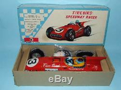 Tomiyama Firebird Speedway Racer Tin Friction Toy Car & Box
