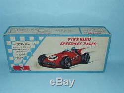 Tomiyama Firebird Speedway Racer Tin Friction Toy Car & Box