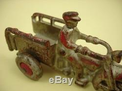 Toy Vintage Hubley Cast Iron Motorcycle Crash Car Antique Harley Rubber Tire