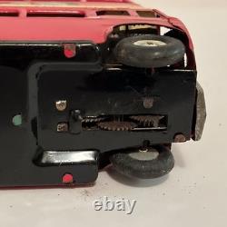 Tri-Ang Minic 60M Clockwork Tinplate Double Decker Bus Red Post War with box