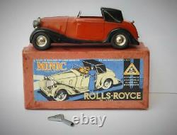 Tri-ang Minic Boxed Tinplate Rolls Royce Sedanca 50me Electric Headlights 1937