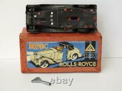 Tri-ang Minic Boxed Tinplate Rolls Royce Sedanca 50me Electric Headlights 1937