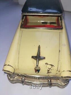Two Vintage 1956 Ford Station Wagon VGC Bandai Red & Yellow Friction Cars