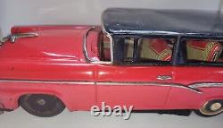 Two Vintage 1956 Ford Station Wagon VGC Bandai Red & Yellow Friction Cars