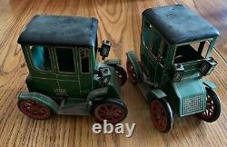 Two Vintage Modern Toys Lever Action Toy Cars (japan) Dark Green #104210 +