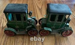 Two Vintage Modern Toys Lever Action Toy Cars (japan) Dark Green #104210 +