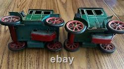 Two Vintage Modern Toys Lever Action Toy Cars (japan) Dark Green #104210 +