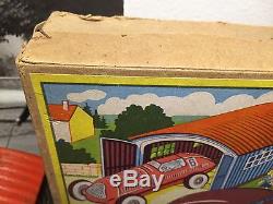 Us Zone Germany Tin Wind Up Toy Race Car Auto Union Set Nbn Original Box Works