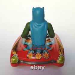 Ultra Rare 1966's BATMOBILE BATMAN CAR/TANK Litho Tin Friction Toy Yanoman Japan