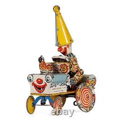 Unique Art Mfg. Artie Clown Car Wind Up Toy Working Condition