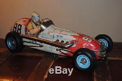 Used vintage tin troy Ruttman Sanyo 1950s Indy 18inch Toy Race Car