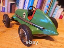 VERY NICE 1930'S SCHUCO WIND UP #2 STUDIO 1050 MERCEDES BENZ RACE CAR With BOX