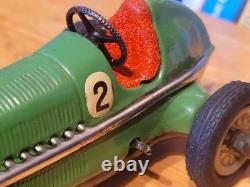 VERY NICE 1930'S SCHUCO WIND UP #2 STUDIO 1050 MERCEDES BENZ RACE CAR With BOX
