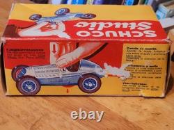 VERY NICE 1930'S SCHUCO WIND UP #2 STUDIO 1050 MERCEDES BENZ RACE CAR With BOX