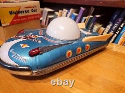 VERY NICE 1960'S TIN LITHO BATTERY OPERATED UNIVERSE CAR with BOX