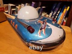 VERY NICE 1960'S TIN LITHO BATTERY OPERATED UNIVERSE CAR with BOX