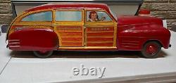 VGC Wyandotte Toys Tin Metal Car USA WY-1007 Woody 1941 TOYTOWN ESTATE