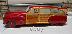 VGC Wyandotte Toys Tin Metal Car USA WY-1007 Woody 1941 TOYTOWN ESTATE