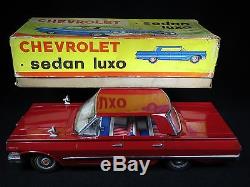Vintage 13 Chevrolet Luxury Sedan Tin Lithograph Friction Car Boxed Metalma
