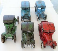 VINTAGE 1930 ARCADE CAR HAULER / CARRIER with 4 FORDS 24 1/2