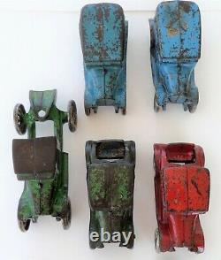 VINTAGE 1930 ARCADE CAR HAULER / CARRIER with 4 FORDS 24 1/2