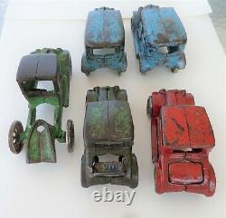 VINTAGE 1930 ARCADE CAR HAULER / CARRIER with 4 FORDS 24 1/2