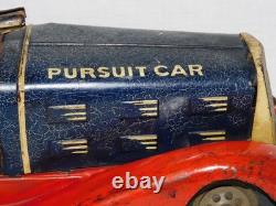 VINTAGE 1930's G-MAN PURSUIT WIND UP TOY CAR BY LOUIS MARX & CO, 100% ORIGINAL