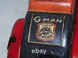 VINTAGE 1930's G-MAN PURSUIT WIND UP TOY CAR BY LOUIS MARX & CO, 100% ORIGINAL