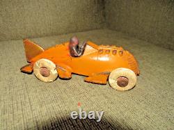 VINTAGE 1930s HUBLEY TOYS LANCASTER PA. ORIGINAL CAST IRON RACER RACE CAR TOY