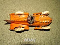 VINTAGE 1930s HUBLEY TOYS LANCASTER PA. ORIGINAL CAST IRON RACER RACE CAR TOY
