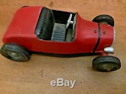 VINTAGE 1950s ALL AMERICAN HOT ROD TETHER RED RACE CAR TOY RACER